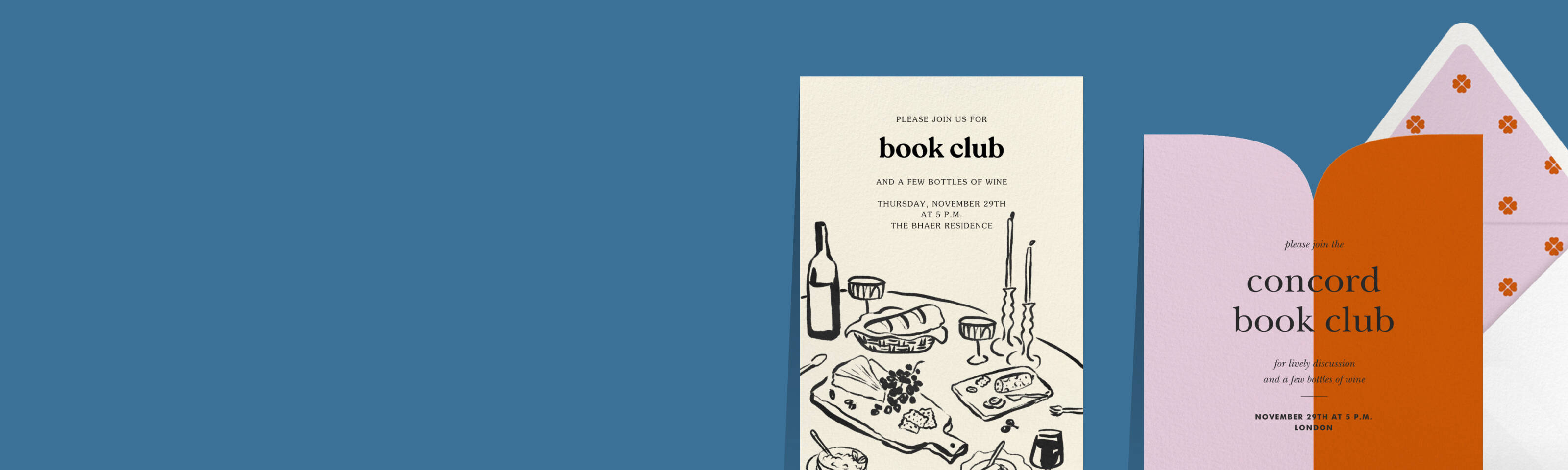 Book club invitations