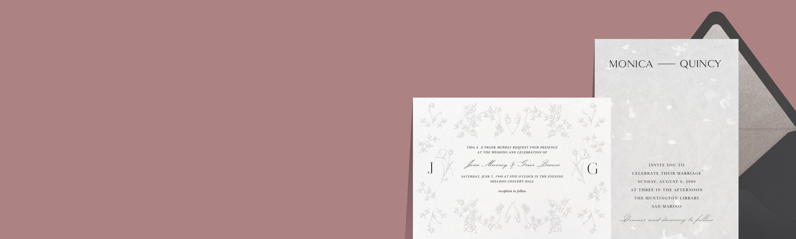 Classic wedding invitations